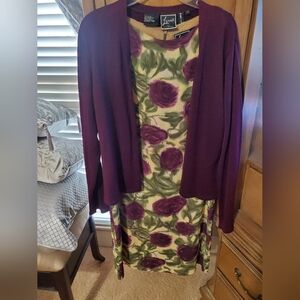 Beautiful 2 piece sleeveless dress and coordinating sweater  Lennie Nina Leonard